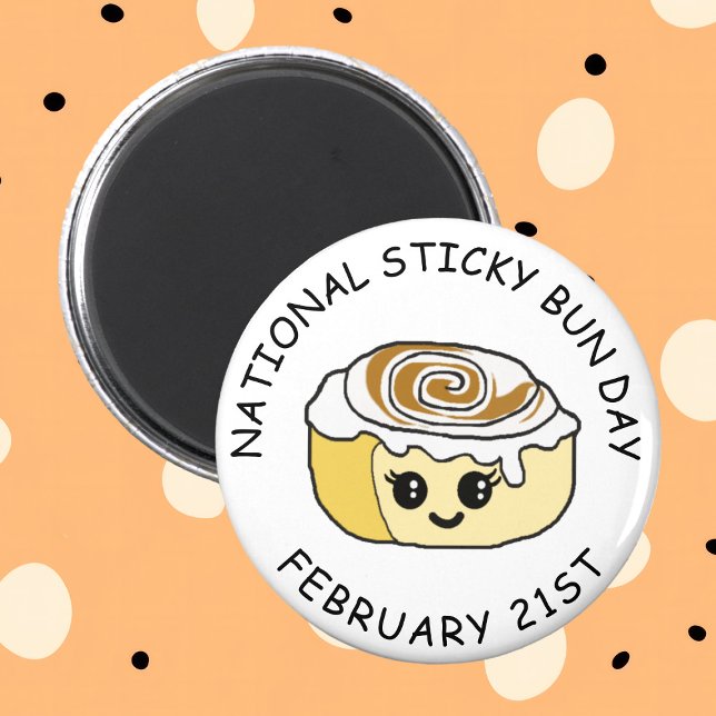 Íman National Sticky Bun Day Fevereiro 21 rua Magnet (Criador carregado)