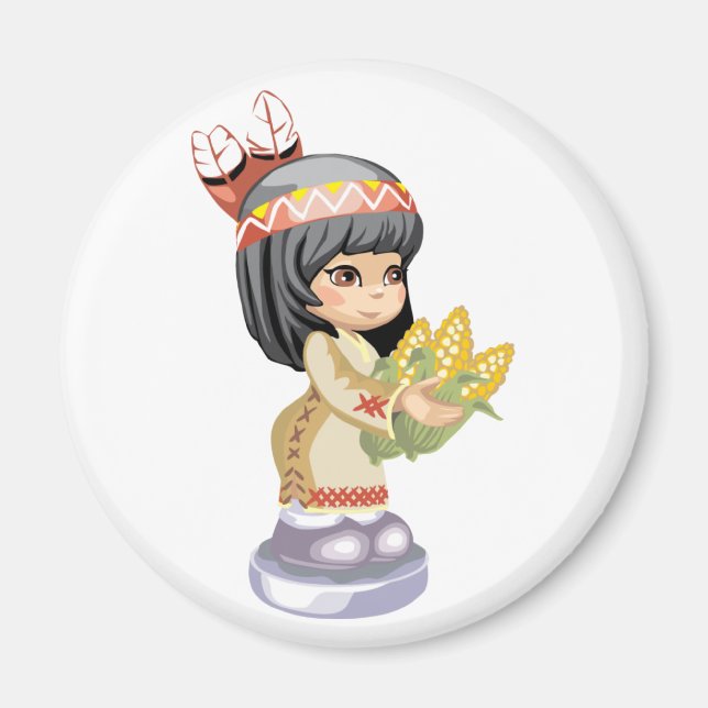Íman Native American Girl Magnet (Frente)