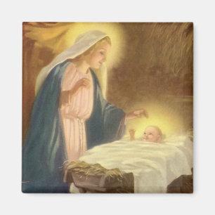 Íman Natividade de Natal Vintage, Maria José Menino Jes
