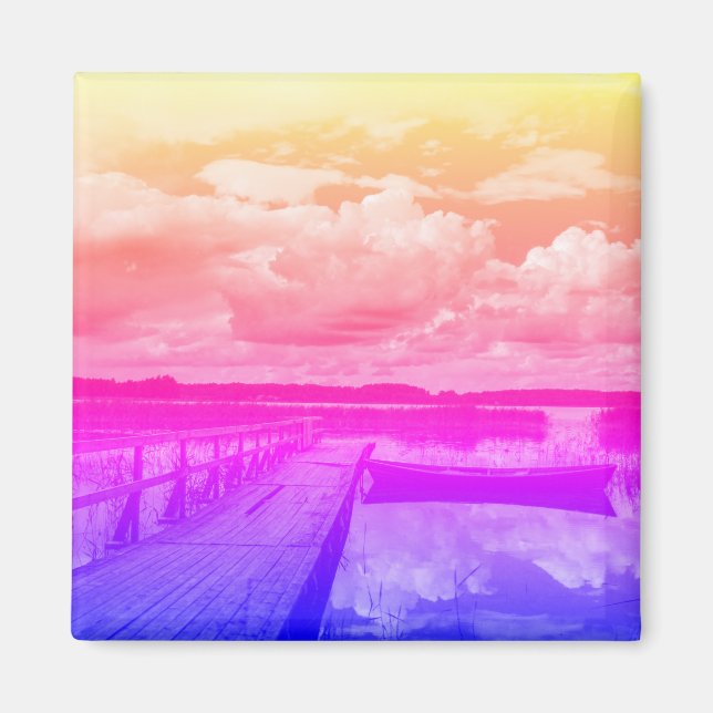 Íman Nature Landscape Lake Sky Belarus Magnet (Frente)
