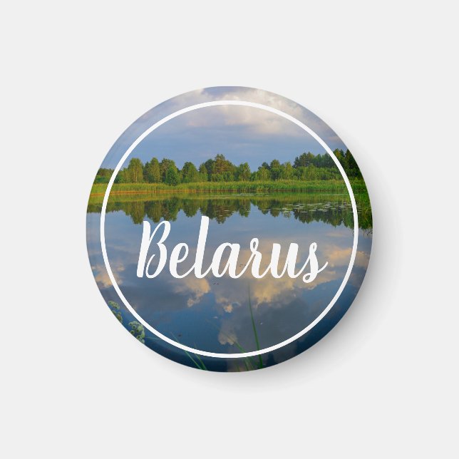Íman Nature Landscape Lake Sky Belarus Magnet (Frente)