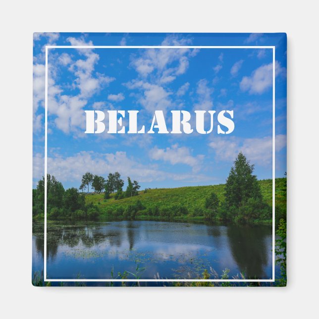 Íman Nature Landscape Lake Sky Belarus Magnet (Frente)