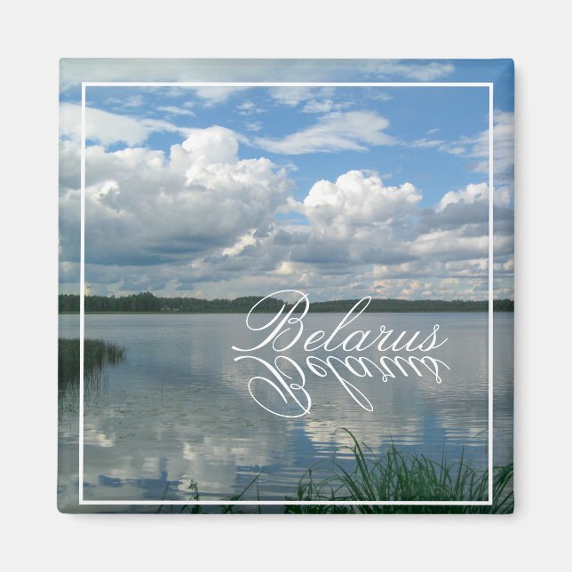 Íman Nature Landscape Lake Sky Belarus Magnet (Frente)
