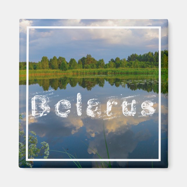 Íman Nature Landscape Lake Sky Belarus Magnet (Frente)