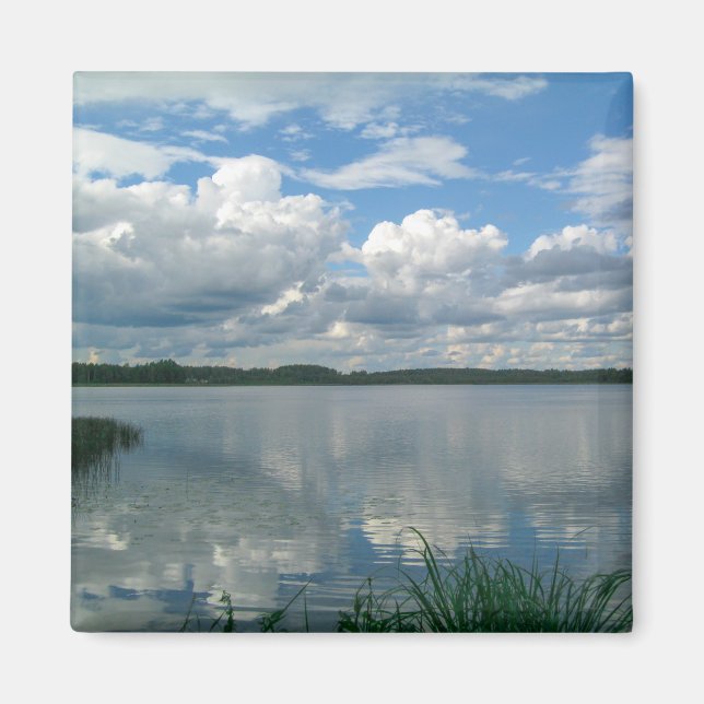 Íman Nature Landscape Lake Sky Belarus Magnet (Frente)