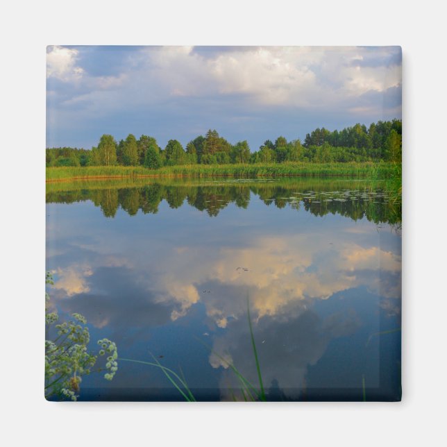 Íman Nature Landscape Lake Sky Belarus Magnet (Frente)