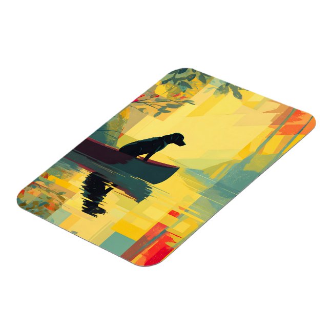 Íman Nature Minimalista Labrador Preto Canoa (Left Side)