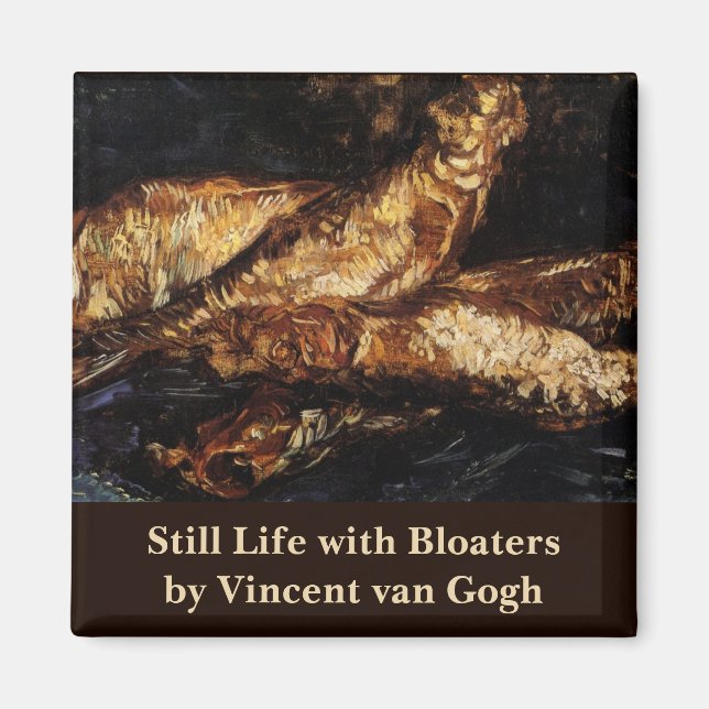 Íman Natureza Morta com Bloaters de Vincent van Gogh (Frente)