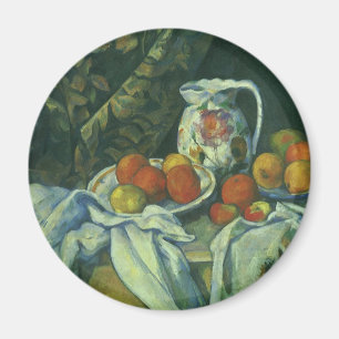 Íman Natureza Morta, Cortina e Jarro por Paul Cezanne