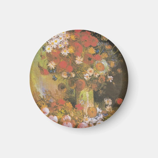 Íman Natureza-morta floral de Van Gogh Papoulas vermelh (Frente)