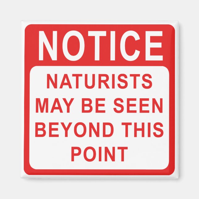Íman Naturist Camp/Beach Sign (Frente)