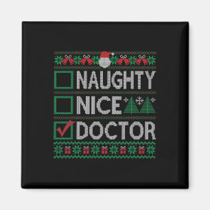 Íman Naughly Nice Doctor Christmas List Ugly Sweater