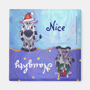 Íman Naughty or Nice Cow Christmas Dishwasher Magnet