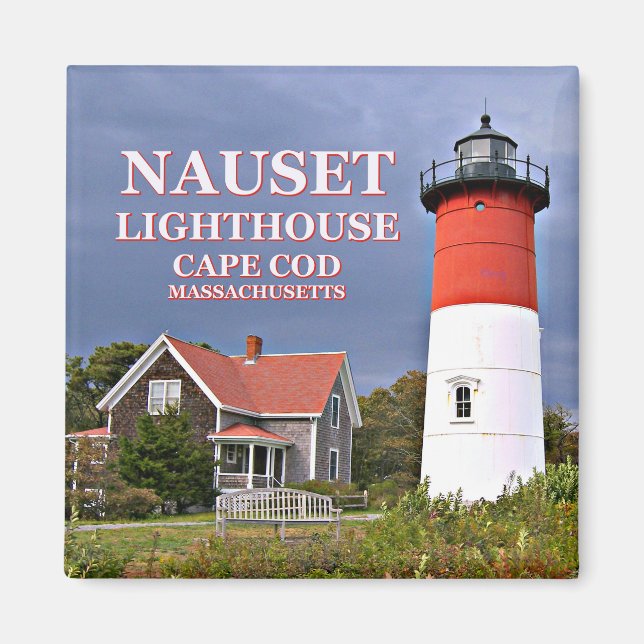 Íman Nauset Light, Cabo Cod, Massachusetts Magnet (Frente)