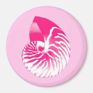 Íman Nautilus - cor-de-rosa fuchsia e branco