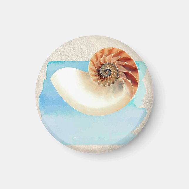 Íman Nautilus Seashell e Sand (Frente)