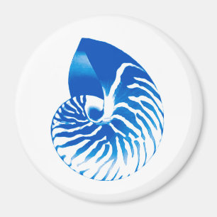 Íman Nautilus shell - azul de cobalto e branco