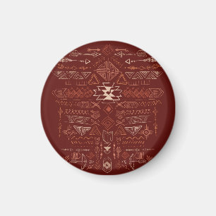 Íman Navajo Aztec: Padrão Étnico De Doodle.