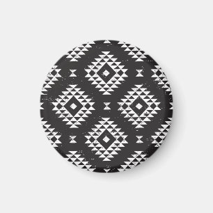 Íman Navajo Geométrico: Tribal Branco Negro.