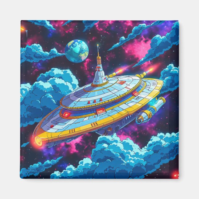 Íman Nave Espacial Alienígena de Desenho Animado (Frente)