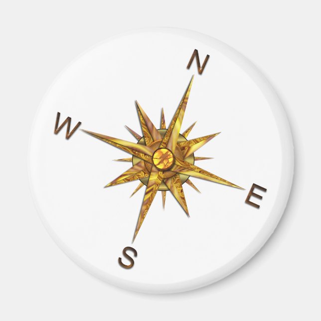 Íman Navegação de Pontos de Compass Dourados (Frente)