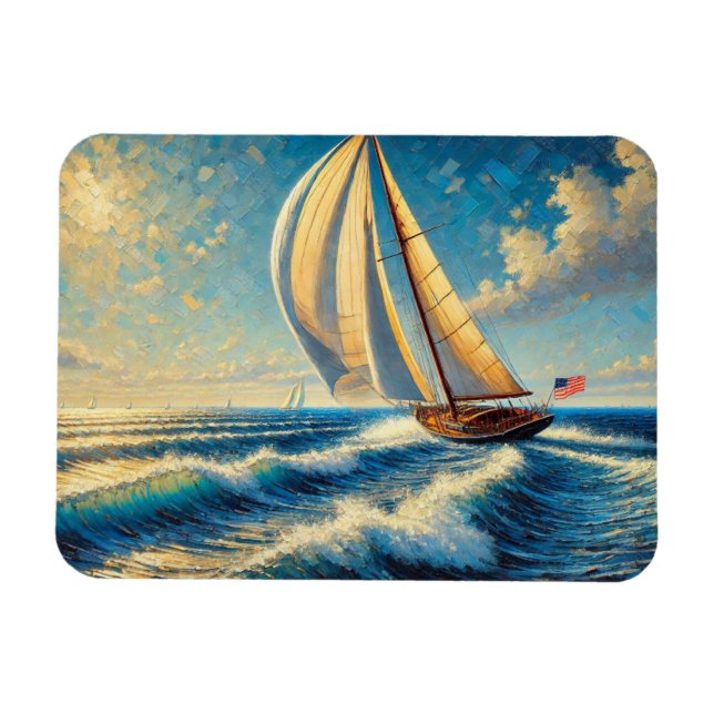 Íman Navegação no lago Michigan Sailboat (Horizontal)
