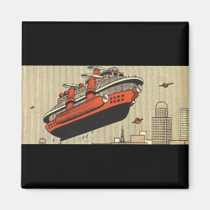 Íman Navio de Cruzeiro de Ficção Científica Vintage Hel