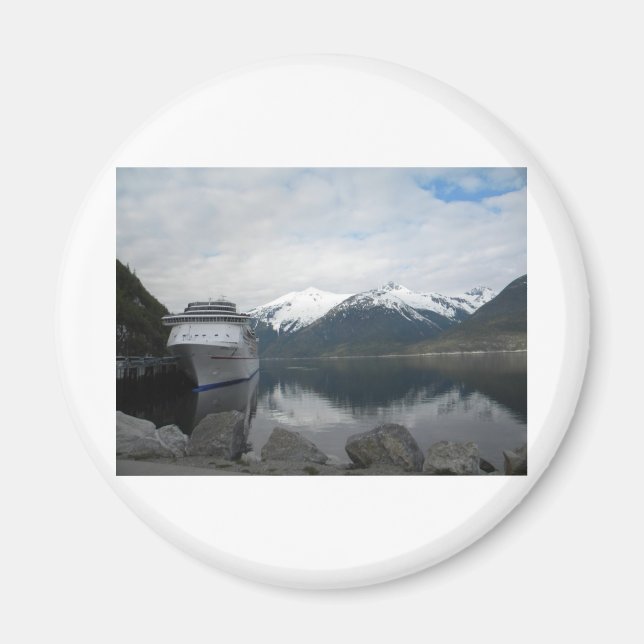 Íman Navio de cruzeiro encaixado em Skagway, Alaska (Frente)