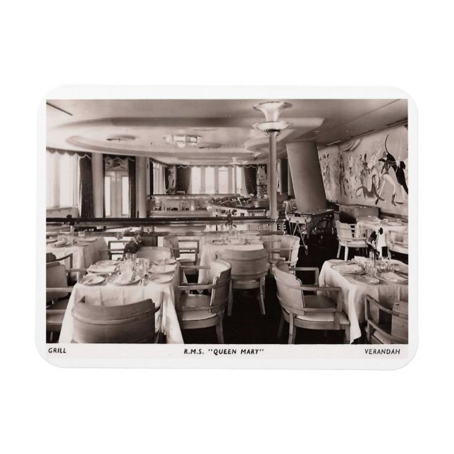 Íman Navio de Passageiros RMS, Rainha Mary, Grill Vinta (Horizontal)