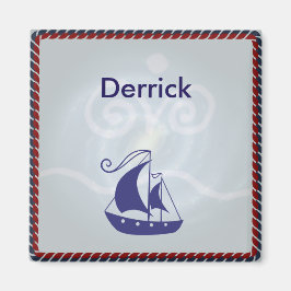 Íman Navio de vela com quadro de corda personalizado