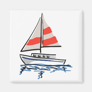 Íman Navio de vela tropical estilizado