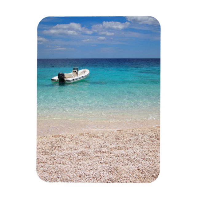 Íman Navio de velocidade no mar azul (Vertical)