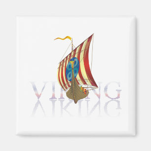 Íman Navio de Viking que reflete na água misteriosa