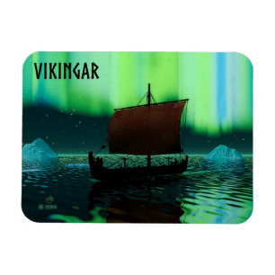 Íman Navio e aurora boreal de Viking