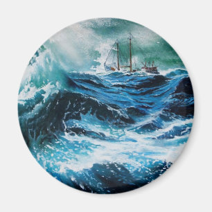 Íman Navio no mar em tempestade