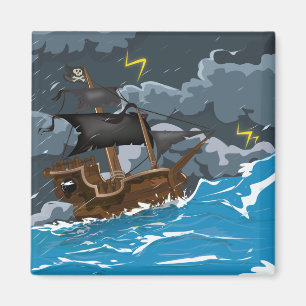 Íman Navio Pirata em Tempestade