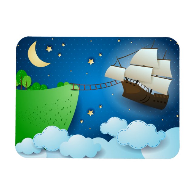 Íman Navio voador no desembarque (Horizontal)