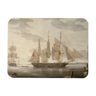 Íman Navios no porto, 1805 (óleo em canvas)