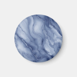 Íman Navy- Blue Organic Marble-Like Texture