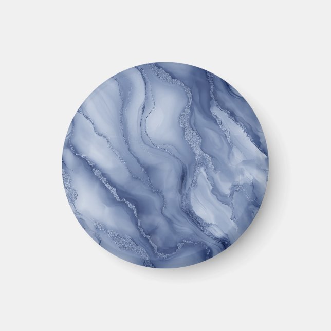 Íman Navy- Blue Organic Marble-Like Texture (Frente)