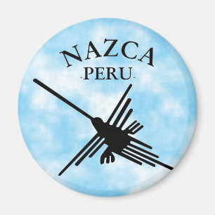 Íman Nazca Peru Hummingbird com texto curvo
