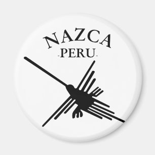 Íman Nazca Peru Hummingbird com texto curvo
