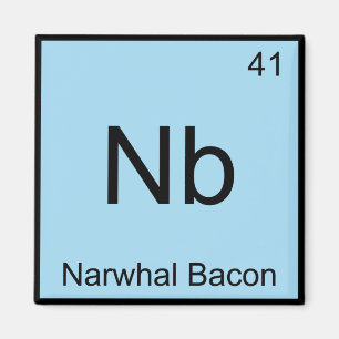 Íman Nb - Símbolo de Elemento de Química Narwhal Baco