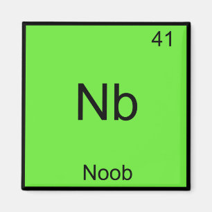 Íman Nb - Símbolo de Elemento de Química Noob Novato 