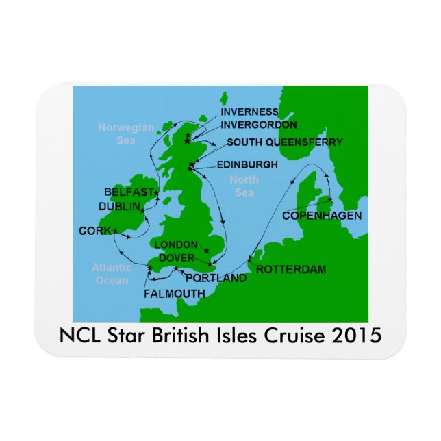 Íman NCL Star British Isles Cruise 2015 Magnet (Horizontal)