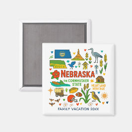 Íman Nebraska Family Trip Keepsake Custom
