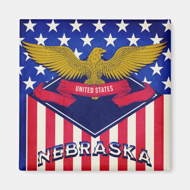 Íman Nebraska USA Flag (Frente)