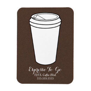 Íman Negócio de Espresso Para Levar flanela marrom fals