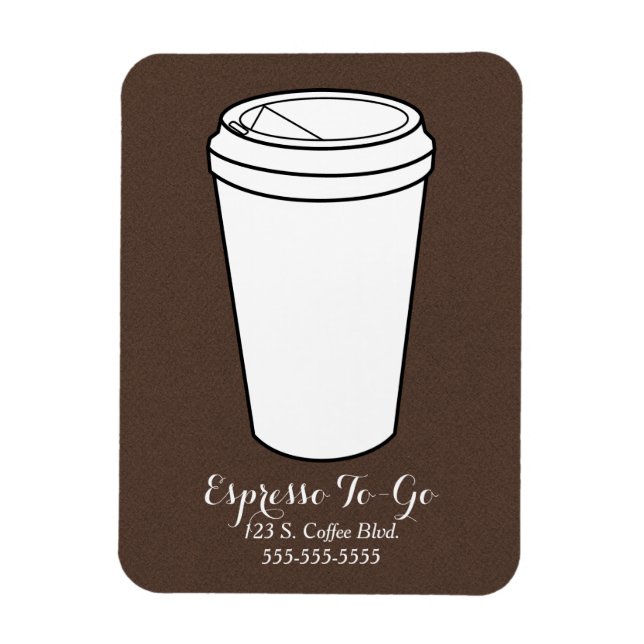 Íman Negócio de Espresso Para Levar flanela marrom fals (Vertical)