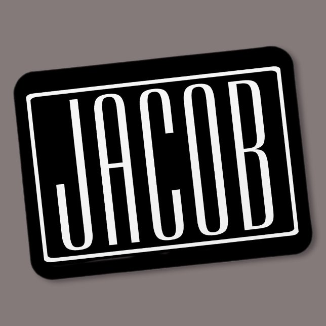 Íman Negrito e Moderno Seu Nome ou Palavra | Branco A P (Criador carregado)